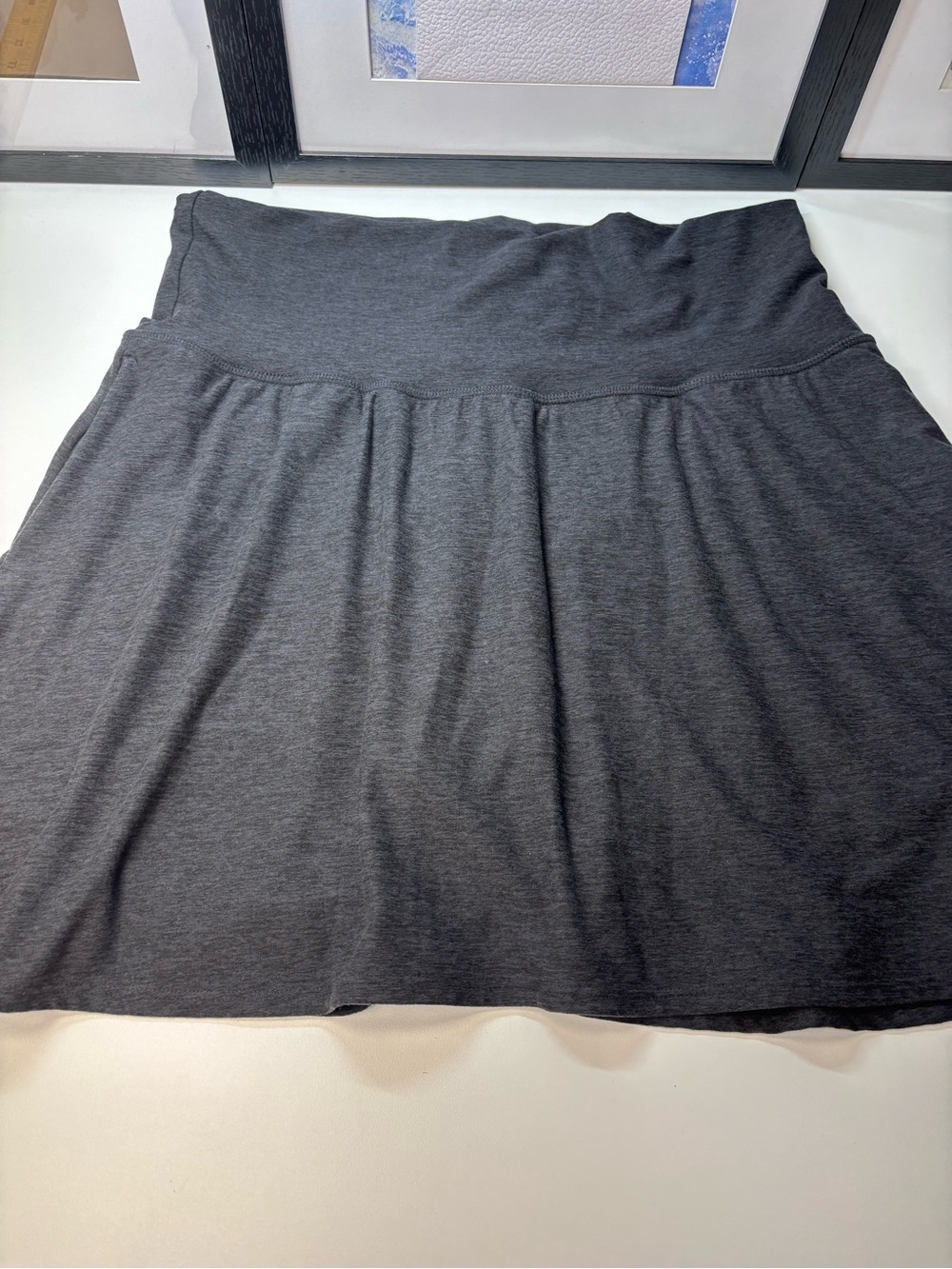 FLX Wander SKORT EUC Size XL Heather Black Athletic Golf Pickleball Travel